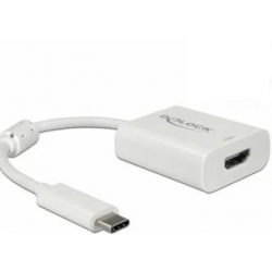 Adapter USB Delock USB-C HDMI, 0.1m, Biały